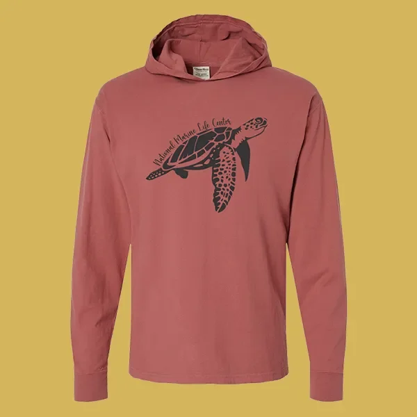 Nantucket Red Hoodie with Seal and NMLC branding
